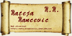 Mateja Mančević vizit kartica